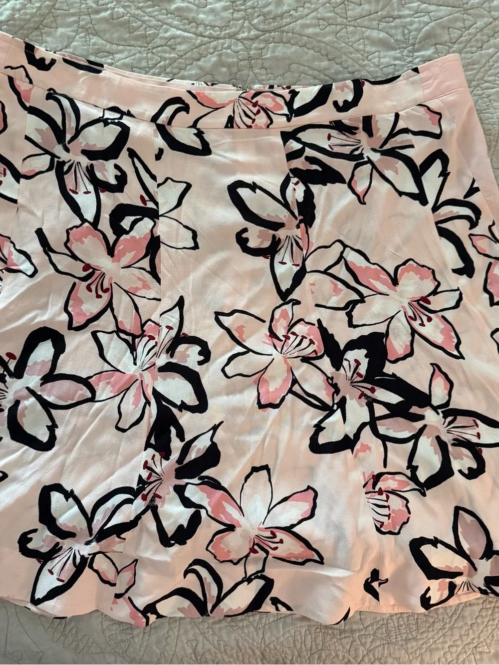 Kate Spade New York Floral A-Line Skirt Pink Black White Size 16